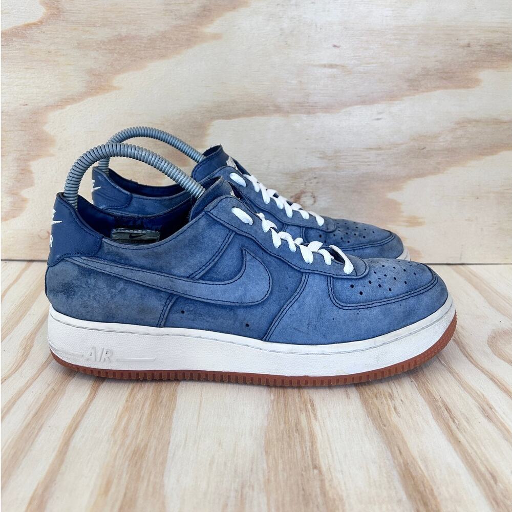 Nike Blue Suede and White Sneakers